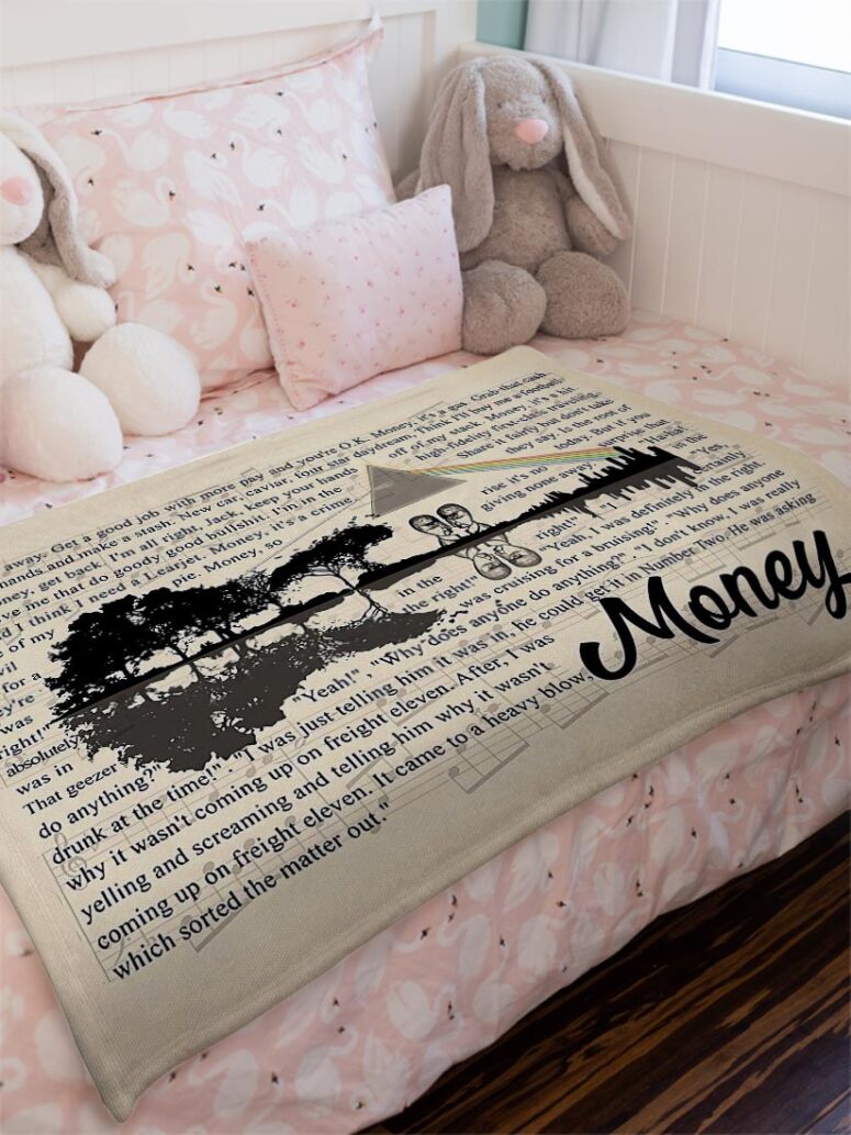 Money Lyrics Pink Floyd Velveteen Plush Blanket