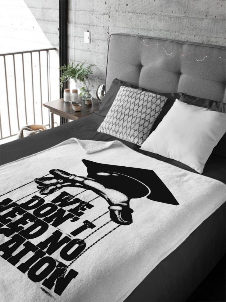 We dont need education Pink Floyd Velveteen Plush Blanket