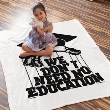 We dont need education Pink Floyd Velveteen Plush Blanket