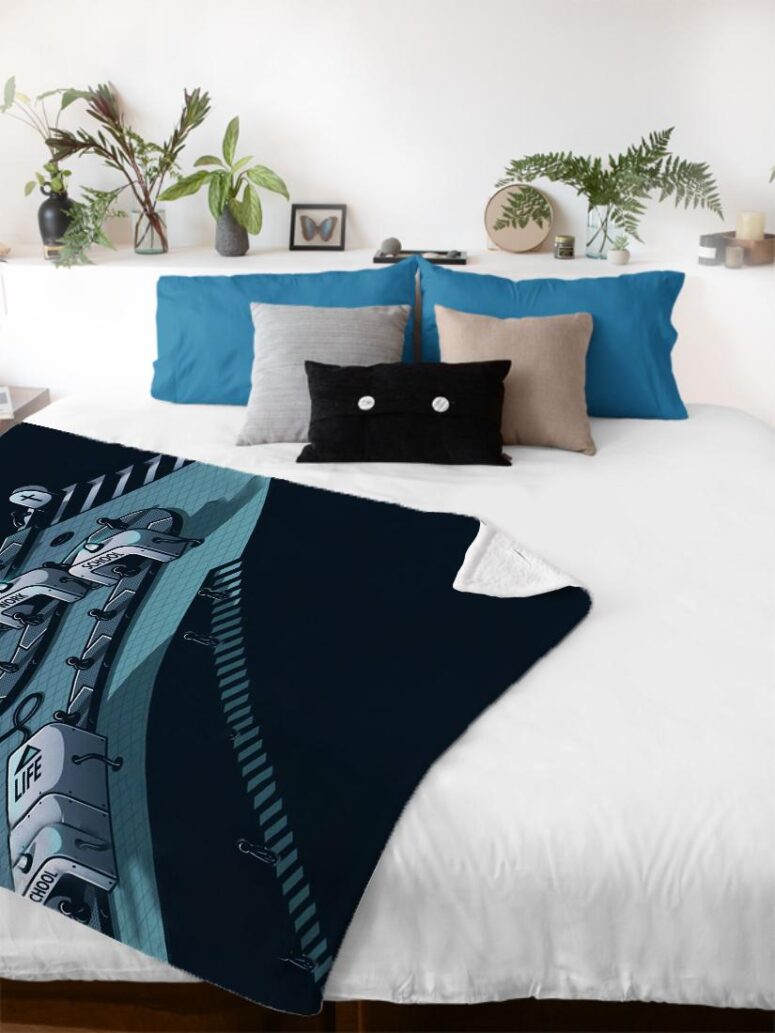 Welcome To The Machine Pink Floyd Velveteen Plush Blanket Welcome To The Machine Pink Floyd Velveteen Plush Blanket