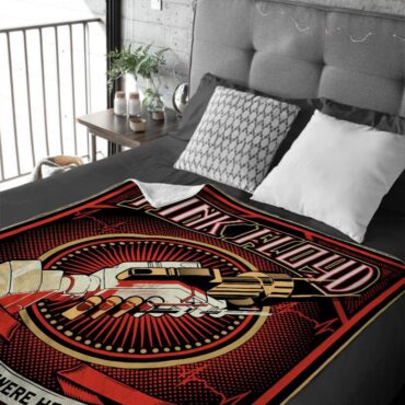 Wish You Were Here Black Pink Floyd Velveteen Plush Blanket