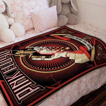 Wish You Were Here Black Pink Floyd Velveteen Plush Blanket