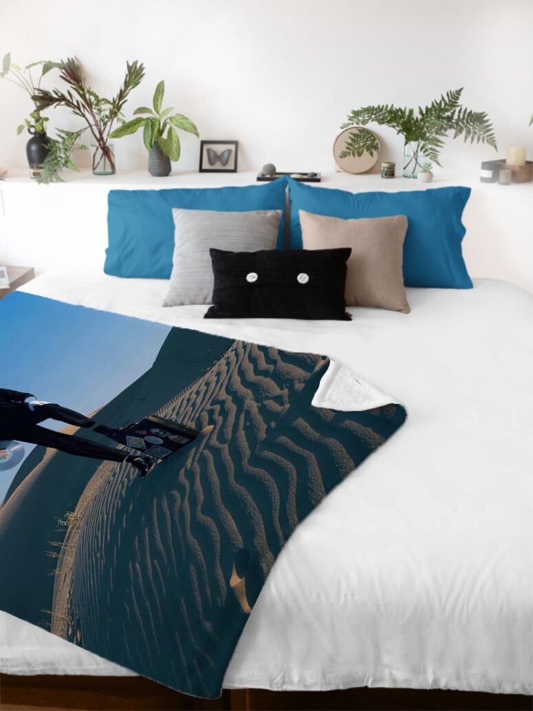 Wish You Were Here Desert Man in Bowler Pink Floyd Velveteen Plush Blanket Wish You Were Here Desert Man in Bowler Pink Floyd Velveteen Plush Blanket