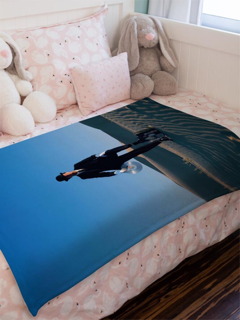 Wish You Were Here Desert Man in Bowler Pink Floyd Velveteen Plush Blanket Wish You Were Here Desert Man in Bowler Pink Floyd Velveteen Plush Blanket