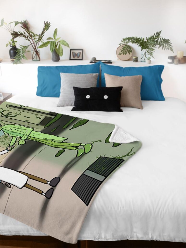Wish You Were Here x Rick Sanchez Pink Floyd Velveteen Plush Blanket