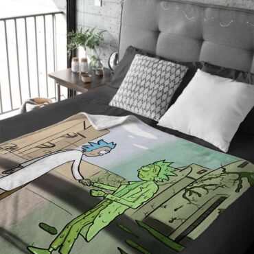 Wish You Were Here x Rick Sanchez Pink Floyd Velveteen Plush Blanket