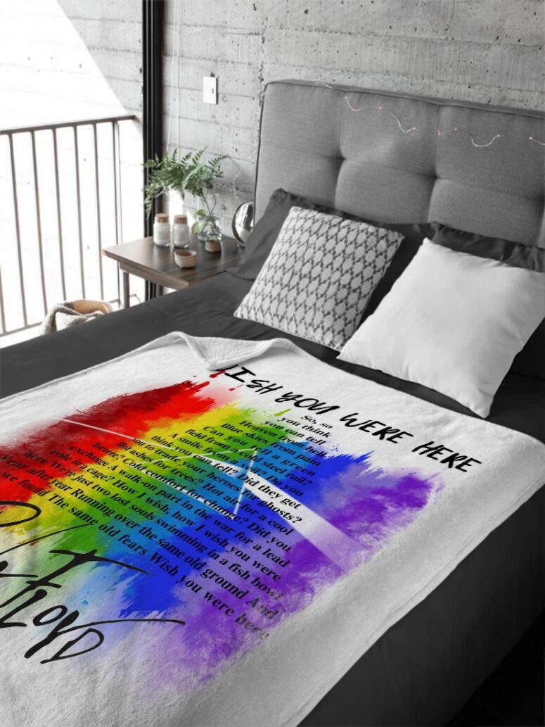 Wish You were here lyric Art Pink Floyd Velveteen Plush Blanket Wish You were here lyric Art Pink Floyd Velveteen Plush Blanket