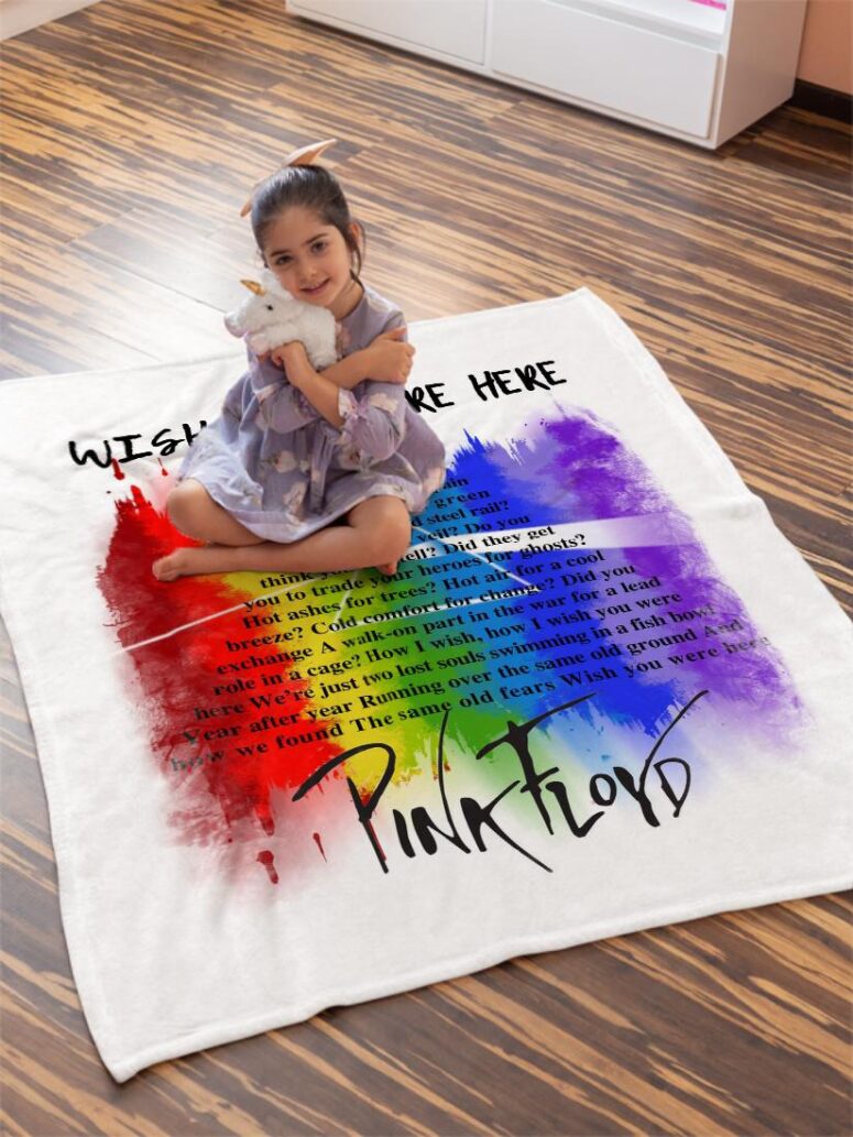 Wish You were here lyric Art Pink Floyd Velveteen Plush Blanket Wish You were here lyric Art Pink Floyd Velveteen Plush Blanket