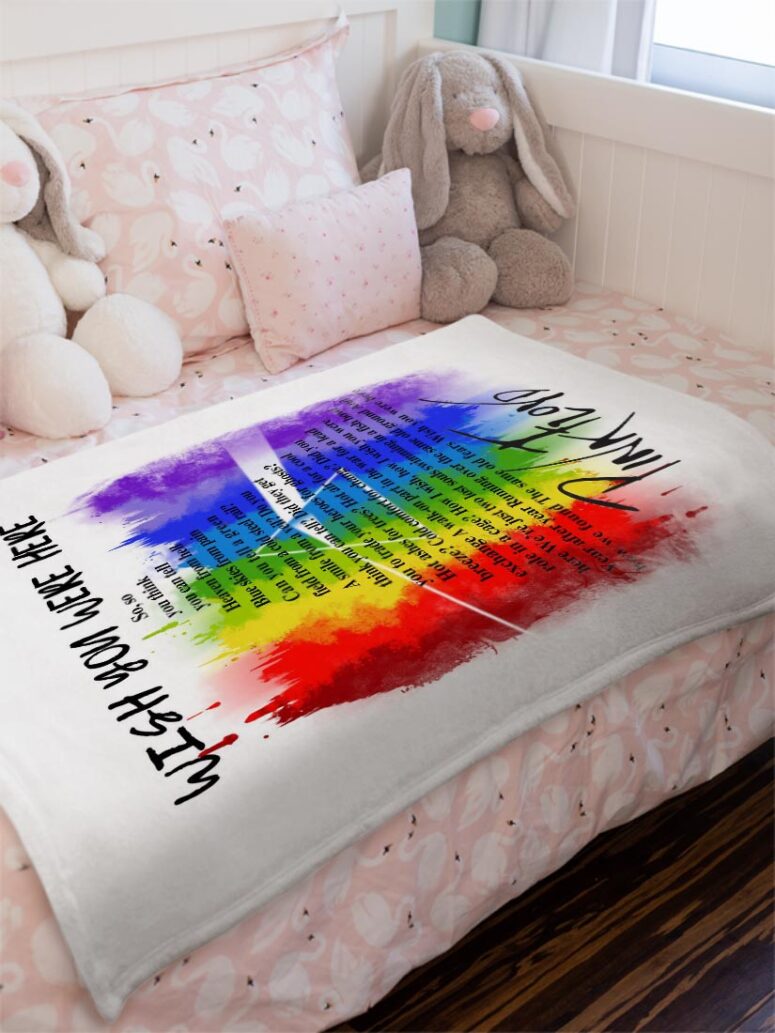 Wish You were here lyric Art Pink Floyd Velveteen Plush Blanket Wish You were here lyric Art Pink Floyd Velveteen Plush Blanket