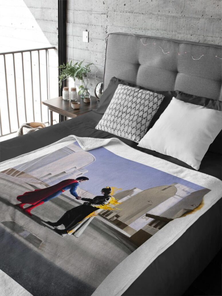 superman vs batman Wish You Were Here Pink Floyd Velveteen Plush Blanket superman vs batman Wish You Were Here Pink Floyd Velveteen Plush Blanket