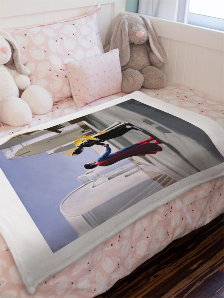 superman vs batman Wish You Were Here Pink Floyd Velveteen Plush Blanket superman vs batman Wish You Were Here Pink Floyd Velveteen Plush Blanket