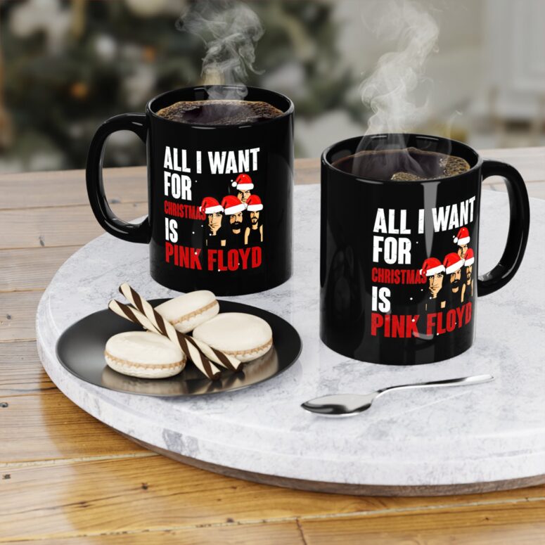 All I Want For Christmas Is Pink Floyd Black Mug