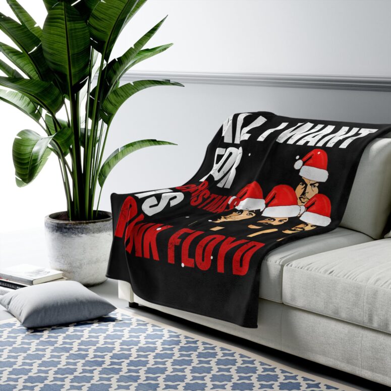 All I Want For Christmas Is Pink Floyd Velveteen Plush Blanket All I Want For Christmas Is Pink Floyd Velveteen Plush Blanket