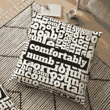 Comfortably Numb Black And White Floor Pink Floyd Pillow