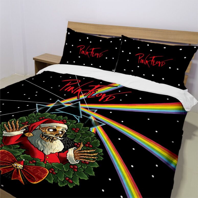 Pink Floyd Creeping Claus Christmas Holiday Bedding Set