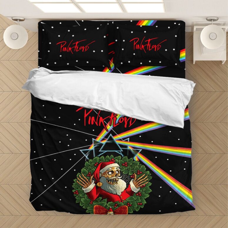 Pink Floyd Creeping Claus Christmas Holiday Bedding Set