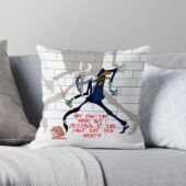 How Can You Have Any Pudding If You Dont Eat Your Meat Pink Floyd White Pillow Mockup - OtherBrick