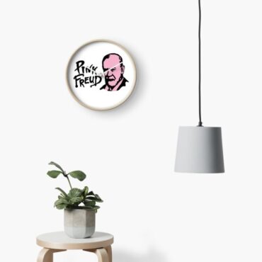 Pink FLoyd Frame Clock - Pink Freud Portrait Art