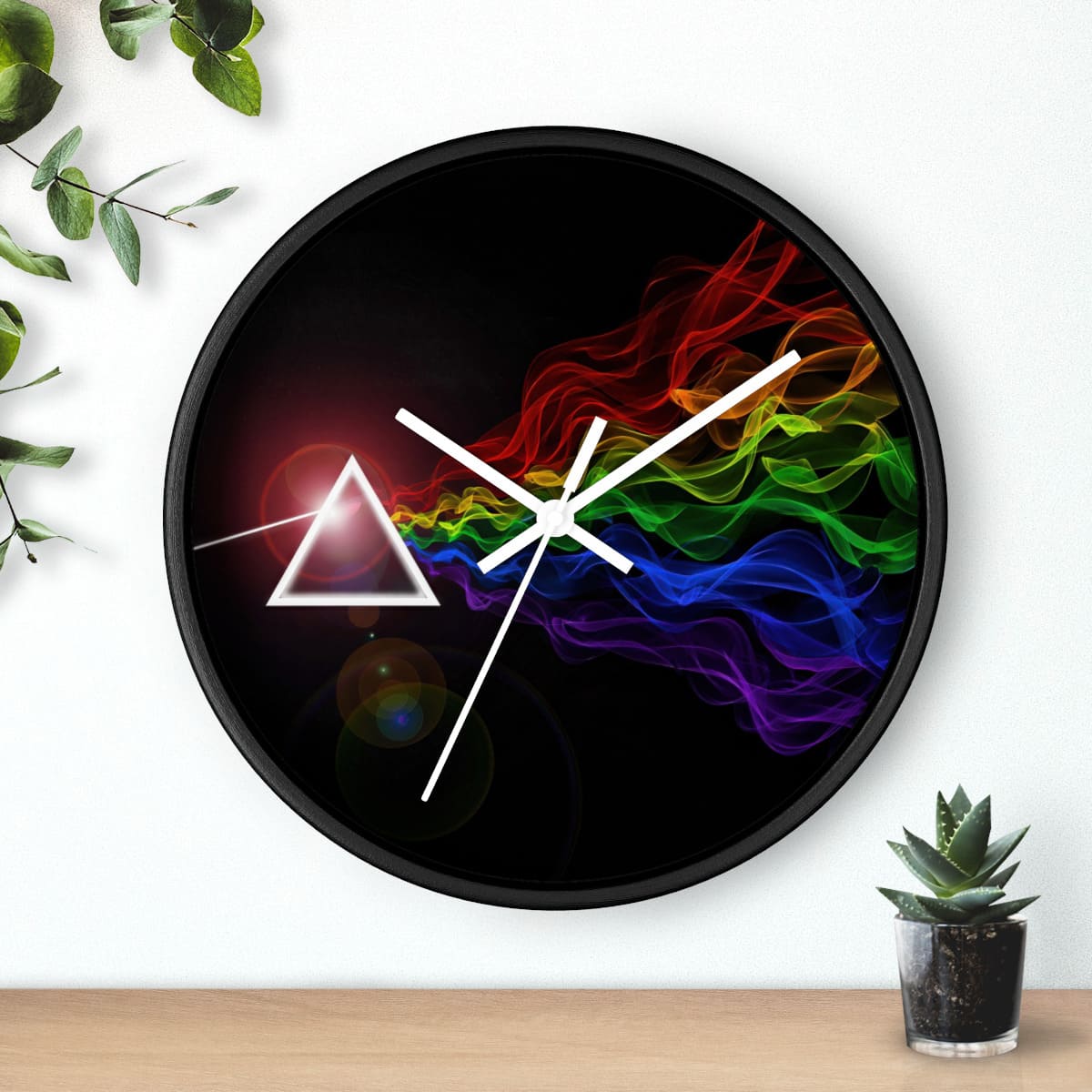 Pink Floyd Frame Clock - DSOTM Prism Rainbow Smoke Abstract Spectrum ...