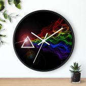 Pink Floyd Frame Clock – Dsotm Prism Rainbow Smoke Abstract Spectrum Art 3 - OtherBrick