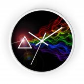 Pink Floyd Frame Clock – Dsotm Prism Rainbow Smoke Abstract Spectrum Art 5 - OtherBrick