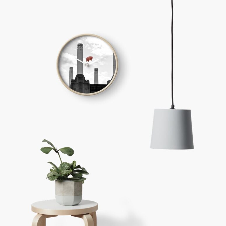Pink Floyd Frame Clock - Animals Black White