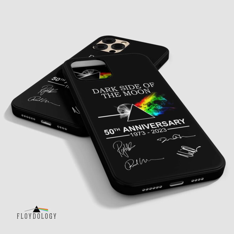 Pink Floyd Phone Case - Dark Side Of The Moon 50th Anniversary 1973-2023 Signatures