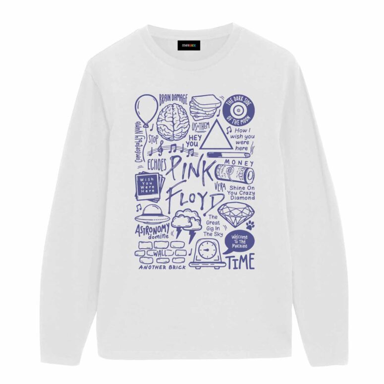 Immortal Songs of Pink Floyd Album Doodle Collage Shirt Immortal Songs of Pink Floyd Album Doodle Collage Shirt