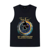 Pink Floyd 50th Anniversary Dsotm Custom Year Front Tank Black - OtherBrick