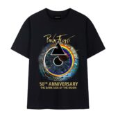 Pink Floyd 50th Anniversary Dsotm Custom Year Front Tshirt Black - OtherBrick