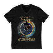 Pink Floyd 50th Anniversary Dsotm Custom Year Front Vneck Black - OtherBrick
