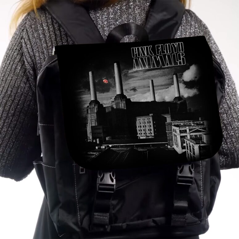 Animals Monotone Album Art Pink Floyd Black Shoulder Backpack Animals Monotone Album Art Pink Floyd Black Shoulder Backpack