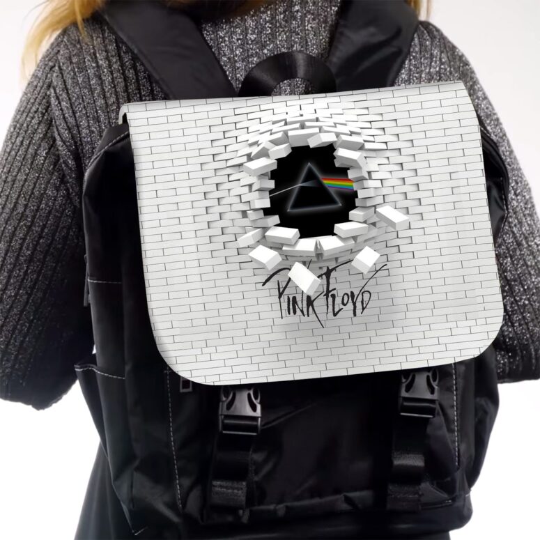 Brick In The Wall 3D Pink Floyd Black Shoulder Backpack