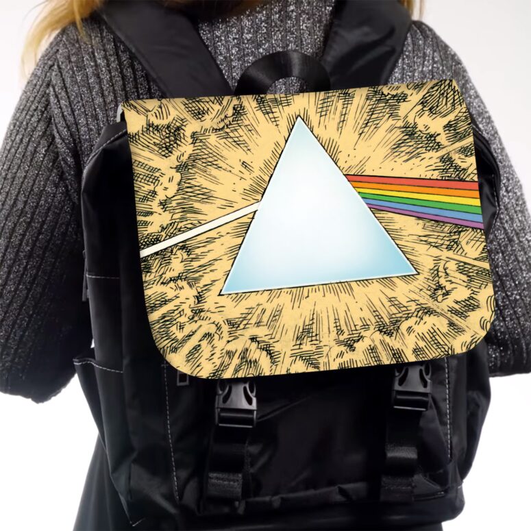 Dark Side Of The Moon Cartoon Style  Pink Floyd Black Shoulder Backpack
