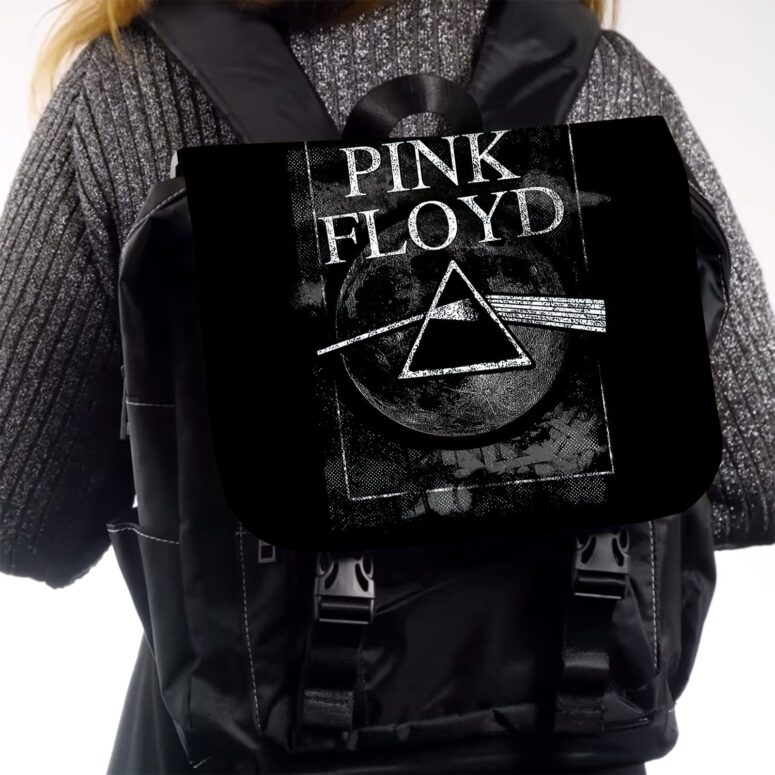 Dark Side Of The Moon Hand Drawing Art  Pink Floyd Black Shoulder Backpack