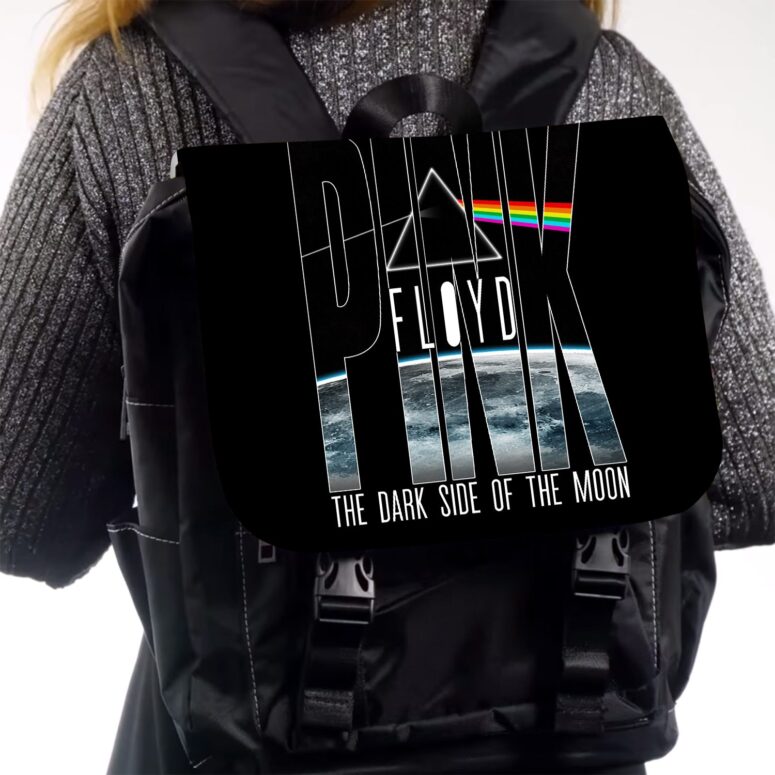 Dark Side Of The Moon Pink Floyd Rainbow Prism Black Shoulder Backpack Dark Side Of The Moon Pink Floyd Rainbow Prism Black Shoulder Backpack