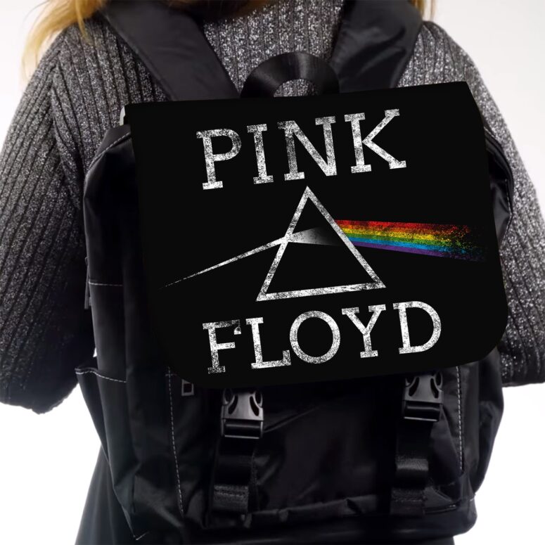 Dark Side Of The Moon Distressed  Pink Floyd Black Shoulder Backpack