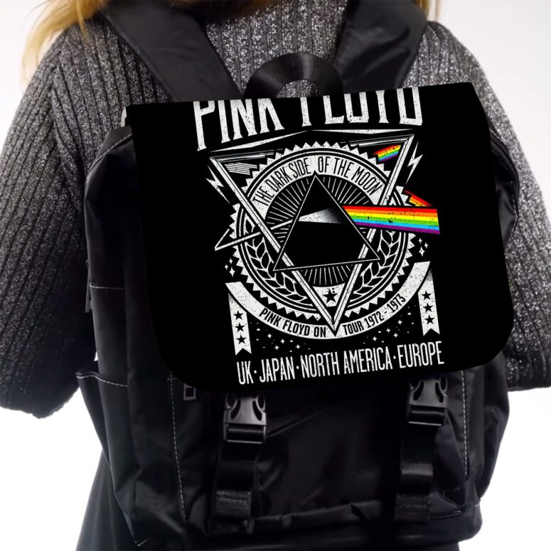 Dark Side Of The Moon Tour 1972 EMP Original Pink Floyd Black Shoulder Backpack Dark Side Of The Moon Tour 1972 EMP Original Pink Floyd Black Shoulder Backpack
