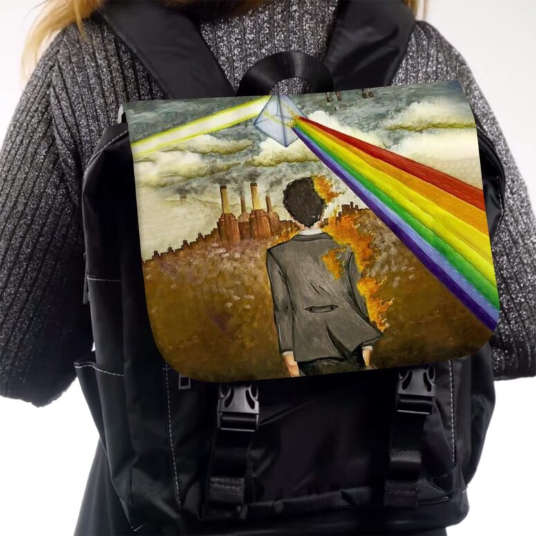 Dark Side Of The Moon WYWH  Pink Floyd Black Shoulder Backpack