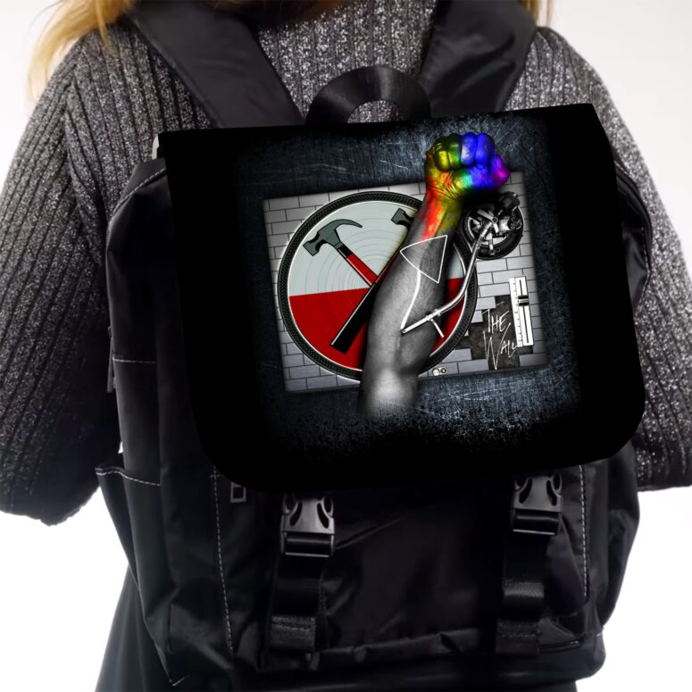 Pink Floyd Deejay The Wall Black Shoulder Backpack Pink Floyd Deejay The Wall Black Shoulder Backpack
