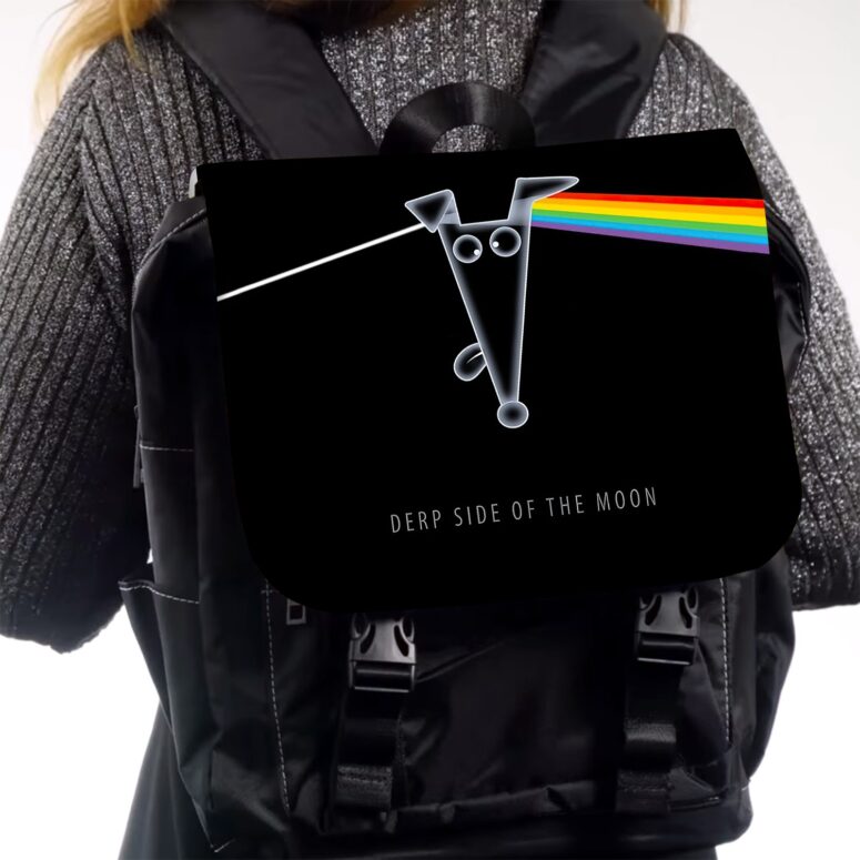 Derp Side of the Moon Dogs PF Pink Floyd Black Shoulder Backpack Derp Side of the Moon Dogs PF Pink Floyd Black Shoulder Backpack