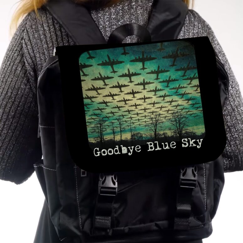 Goodbye Blue Sky Vintage PF  Pink Floyd Black Shoulder Backpack