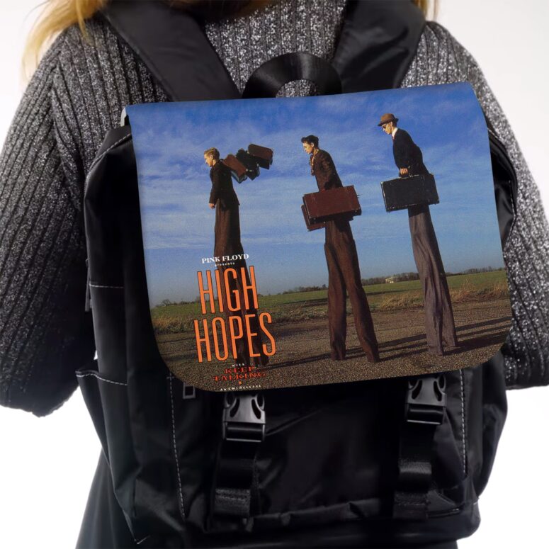 High Hopes with Keep Talking Pink Floyd Black Shoulder Backpack High Hopes with Keep Talking Pink Floyd Black Shoulder Backpack