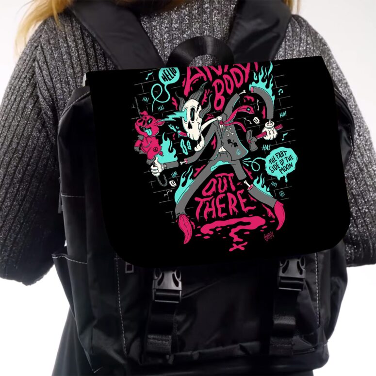 Is there anybody out there Fan Art Pink Floyd Black Shoulder Backpack Is there anybody out there Fan Art Pink Floyd Black Shoulder Backpack