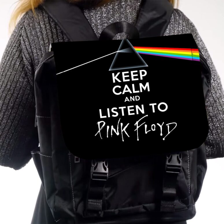 Keep calm And listen to Pink Floyd Black Shoulder Backpack Keep calm And listen to Pink Floyd Black Shoulder Backpack