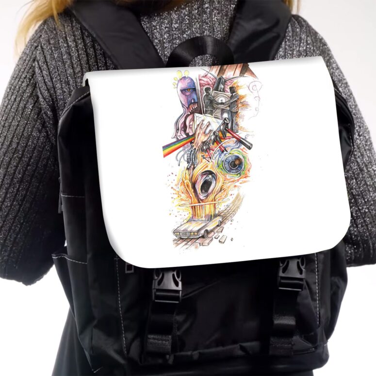 Pink Floyd Album Art Black Shoulder Backpack Pink Floyd Album Art Black Shoulder Backpack