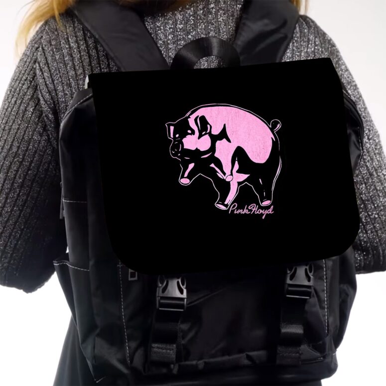 Pink Floyd Animals Black Stroke Pigs Black Shoulder Backpack