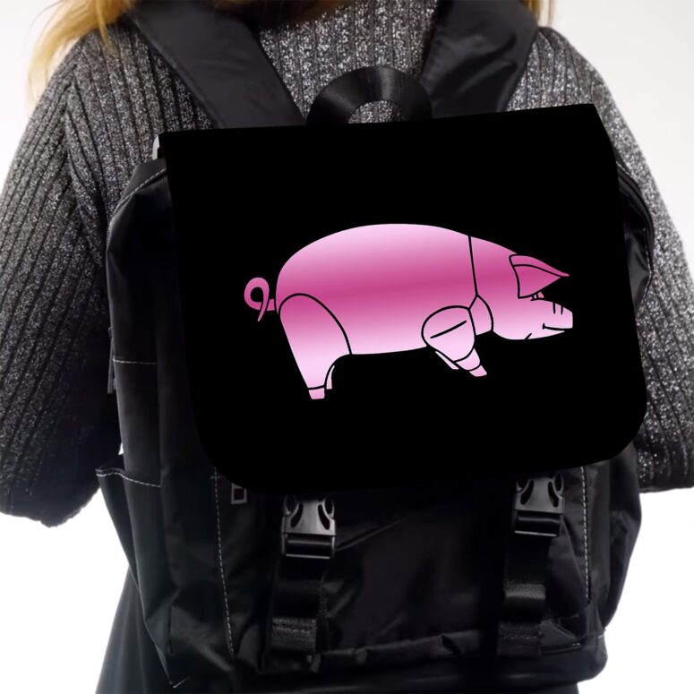 Pink Floyd Animals Simple Art Black Shoulder Backpack
