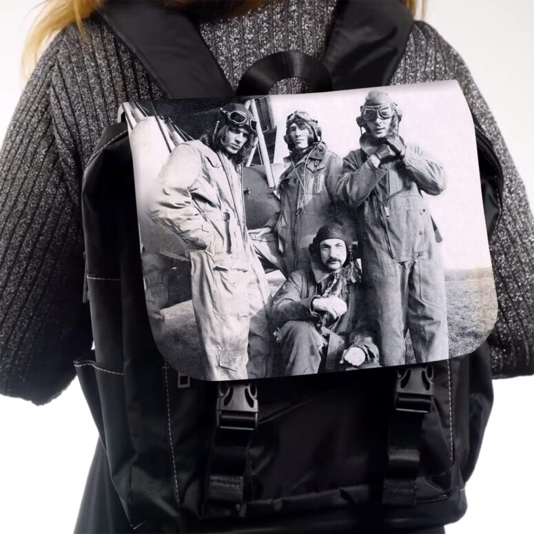 Pink Floyd Aviators 1969 Black Shoulder Backpack Pink Floyd Aviators 1969 Black Shoulder Backpack