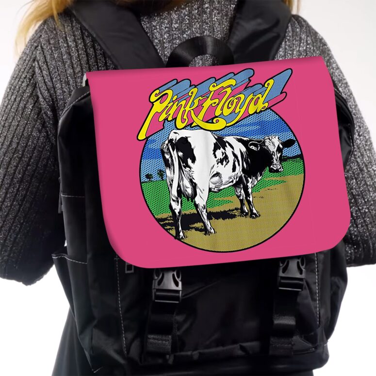 Pink Floyd Distant Bells Atom Heart Mother Shirt Black Shoulder Backpack